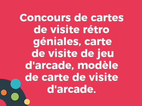 Concours de cartes de visite rétro géniales, carte de visite de jeu d&#039;arcade, modèle de carte de visite d&#039;arcade.