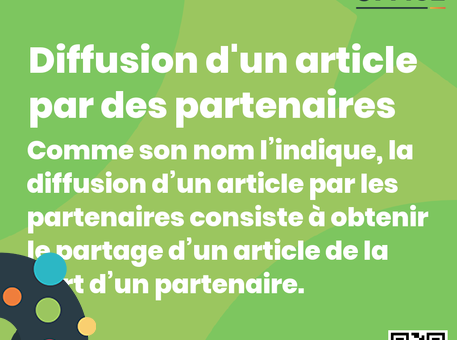 Definition Diffusion d&#039;un article par des partenaires 