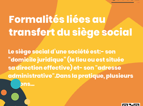 Definition Formalités liées au transfert du siège social 