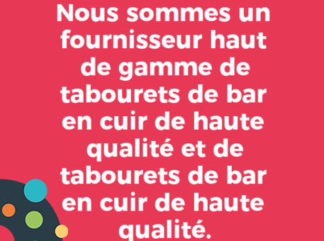 Nous sommes un fournisseur haut de gamme de tabourets de bar en cuir de haute qualité et de tabourets de bar en cuir de haute qualité.